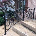 01237 Outdoor Porch Railings for stairs-SmithMetalWorks.ca